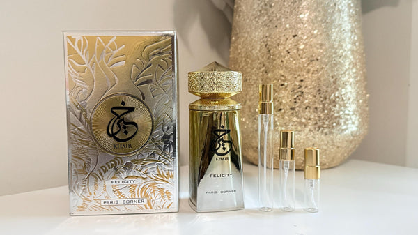 Khair Felicity Perfume Sample: Sweet Floral Fragrance Decant - Travel Size