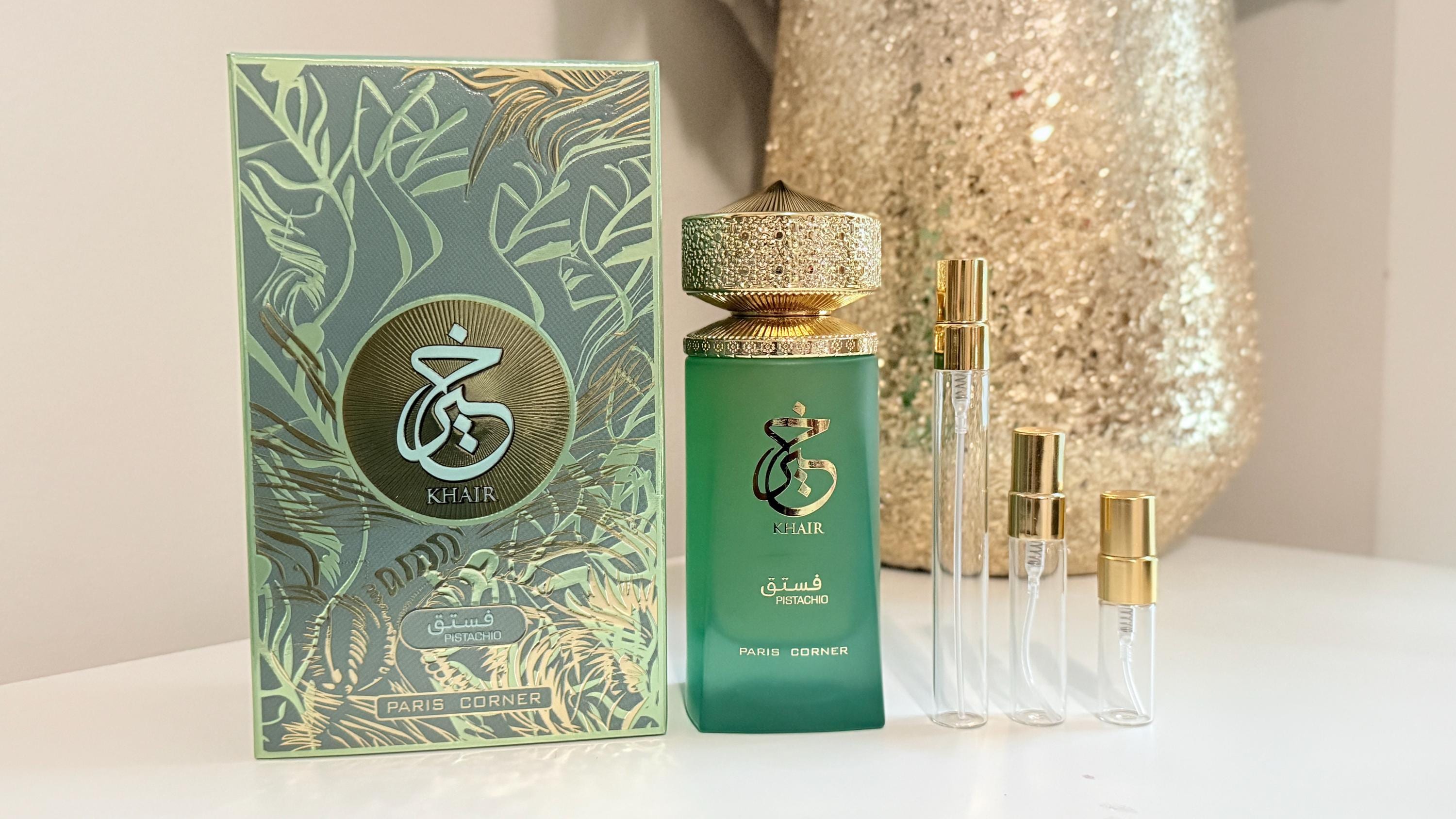 Khair Pistachio Perfume Sample: Paris Corner Sweet Gourmand Fragrance